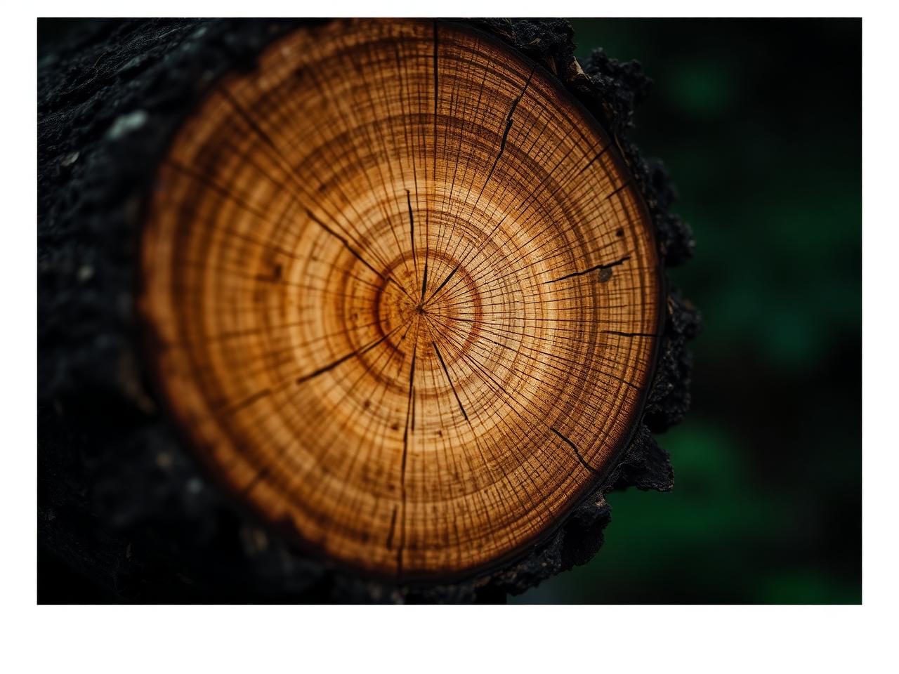 Cross-section of a freshly cut tree stump
